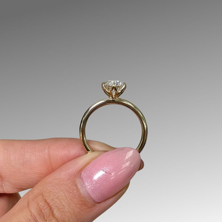 AGI Design Ready to Ship  Rita 1.2ct Round  Moissanite Engagement Ring in 14k yellow gold