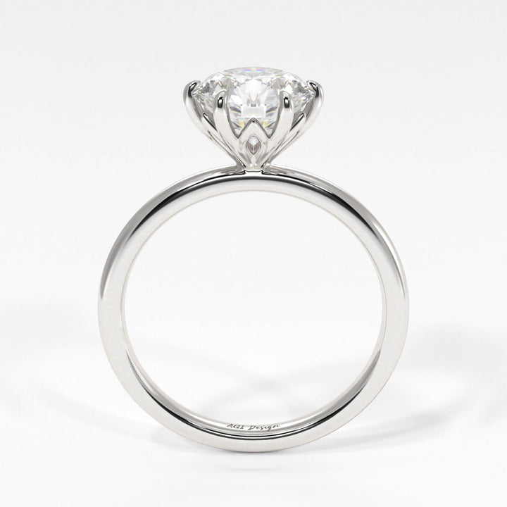 AGI Design Ria Round Lab Created Diamond Engagement Ring