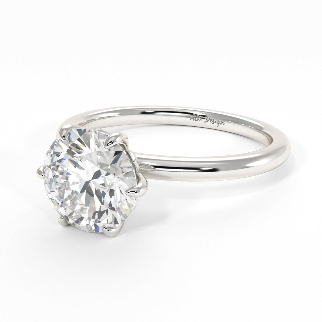 AGI Design Ria Round Lab Created Diamond Engagement Ring