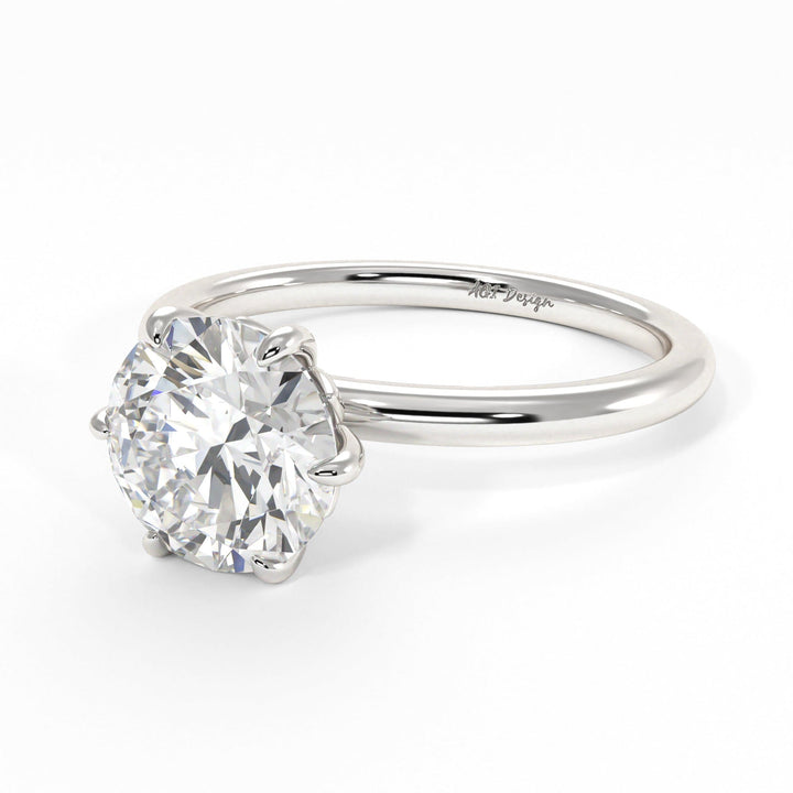 AGI Design Ria Round Lab Created Diamond Engagement Ring