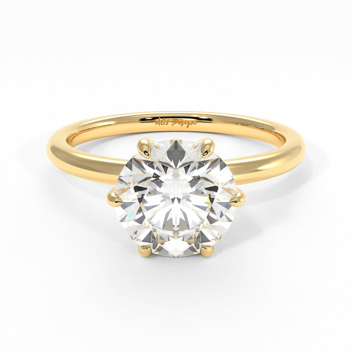 AGI Design Ria Round Lab Created Diamond Engagement Ring