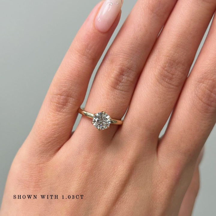 AGI Design Rita Round Lab Created Diamond Engagement Ring