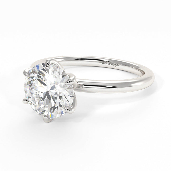 AGI Design Rita Round Lab Created Diamond Engagement Ring