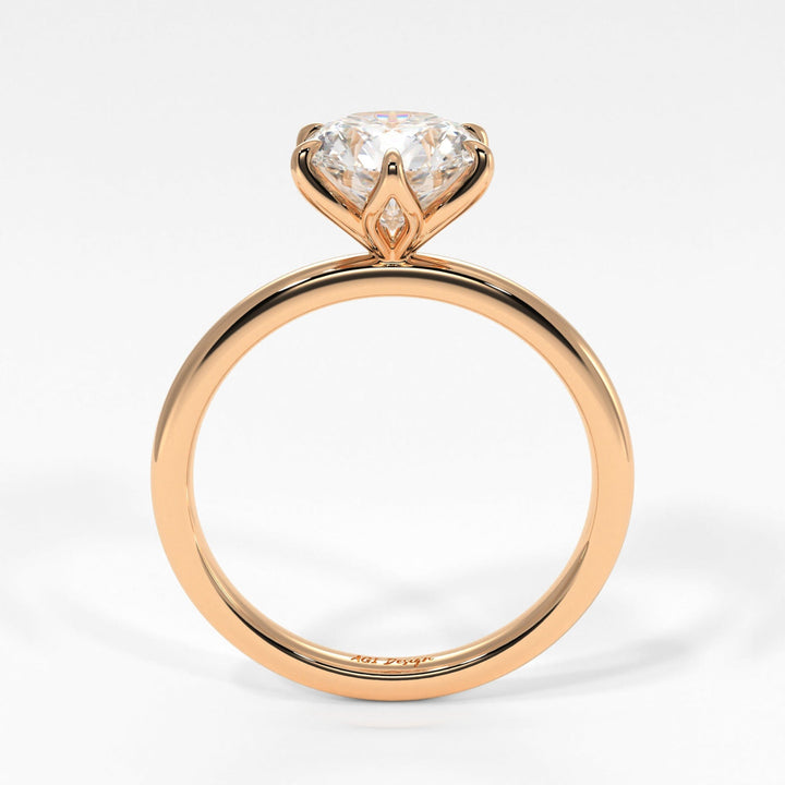 AGI Design Rita Round Lab Created Diamond Engagement Ring