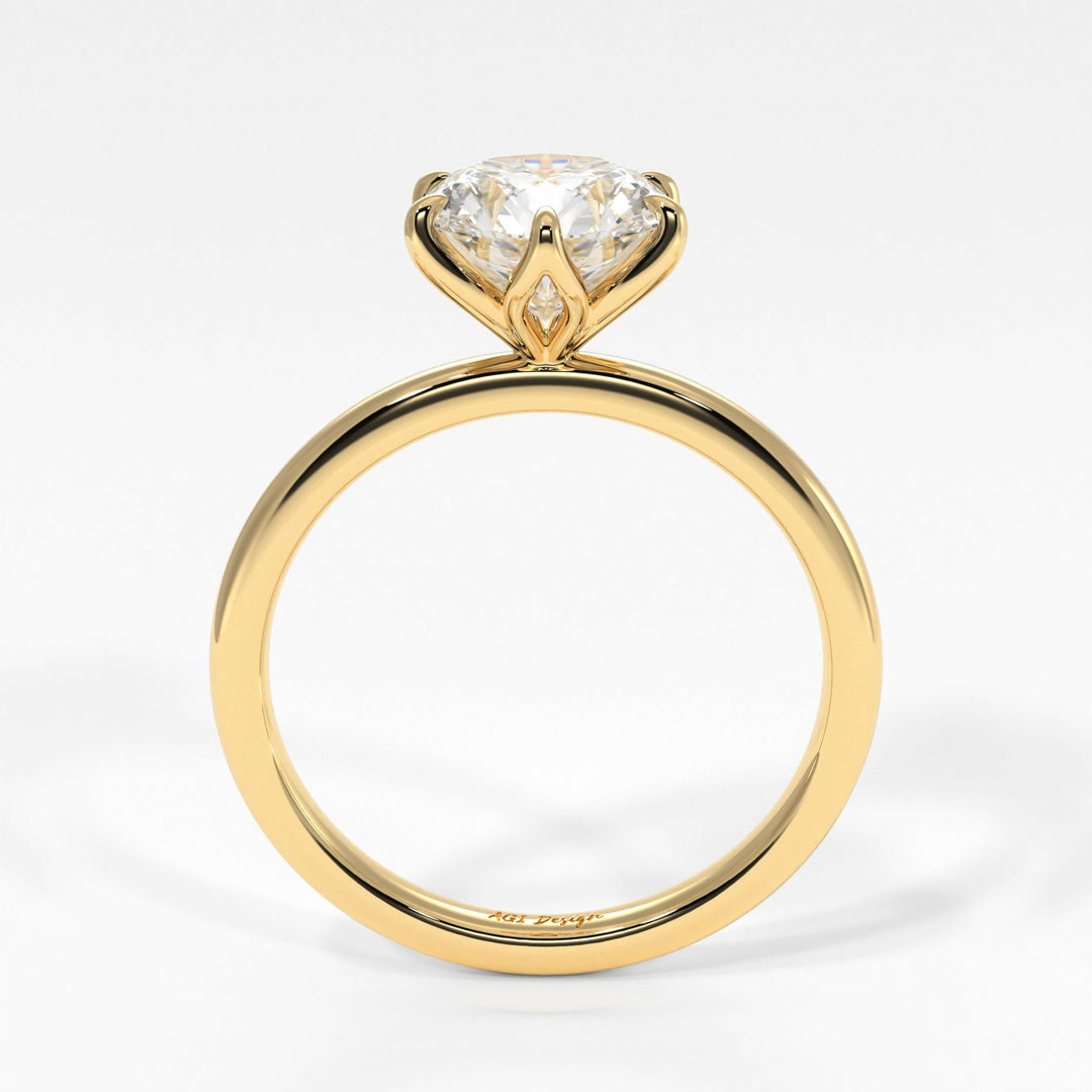 AGI Design Rita Round Lab Created Diamond Engagement Ring
