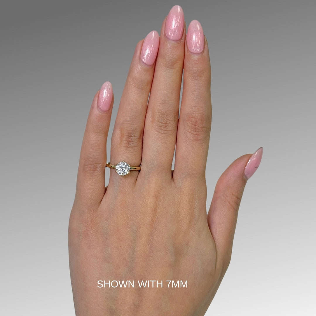 AGIDesignShop Rita Round Moissanite Tulip Engagement Ring