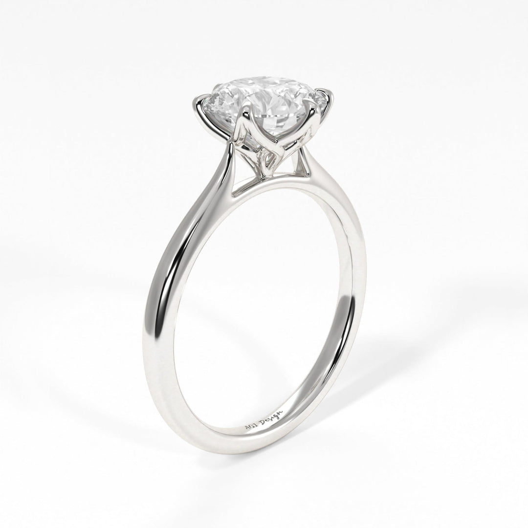 AGI Design Ruby Round Lab Created Diamond Engagement Ring