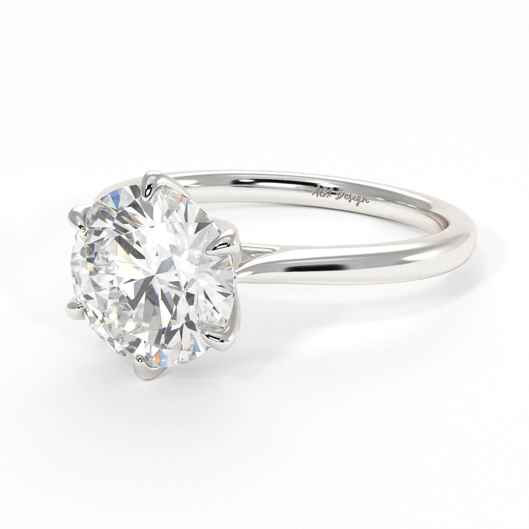 AGI Design Ruby Round Lab Created Diamond Engagement Ring