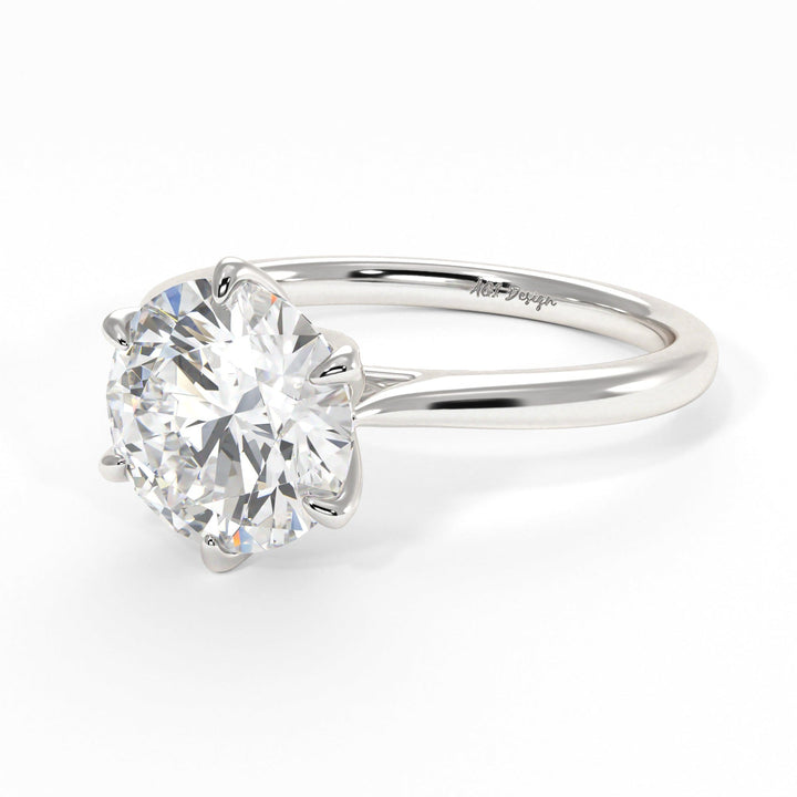 AGI Design Ruby Round Lab Created Diamond Engagement Ring