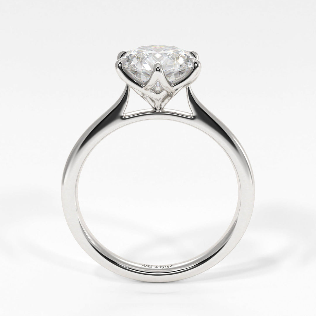 AGI Design Ruby Round Lab Created Diamond Engagement Ring