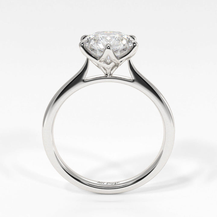 AGI Design Ruby Round Lab Created Diamond Engagement Ring