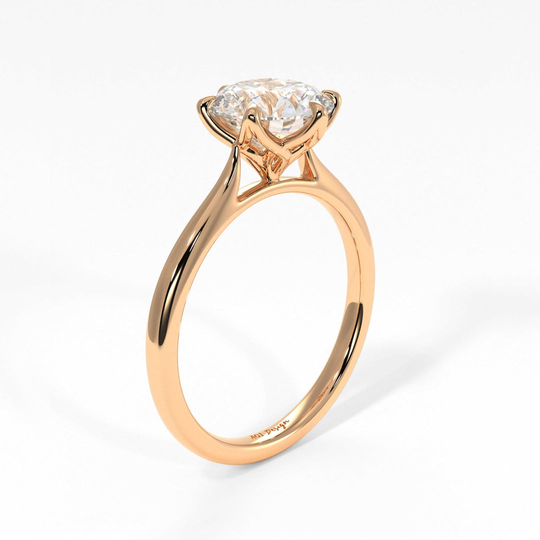 AGI Design Ruby Round Lab Created Diamond Engagement Ring