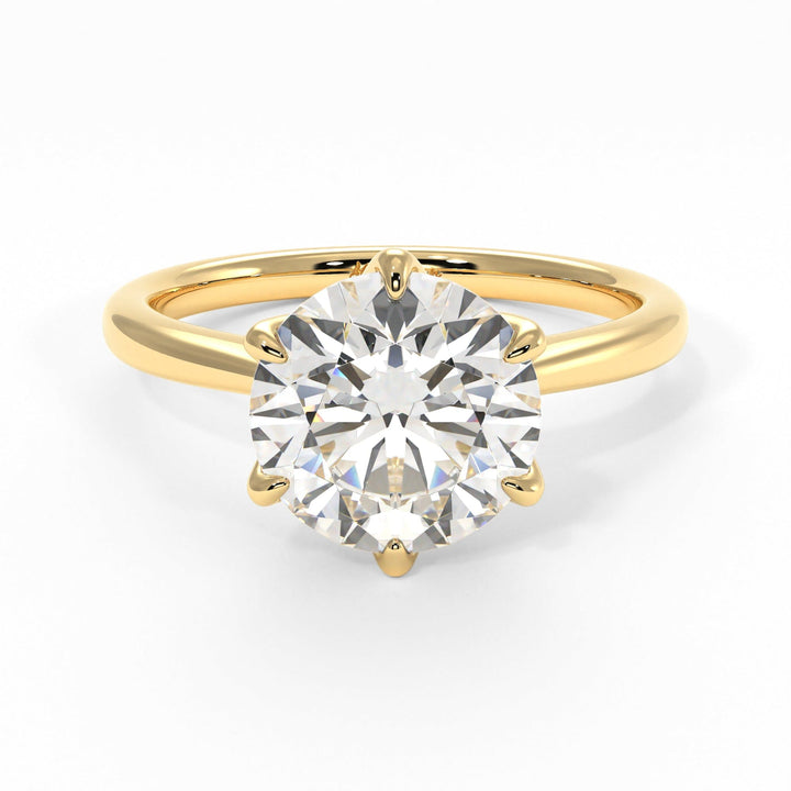 AGI Design Ruby Round Lab Created Diamond Engagement Ring