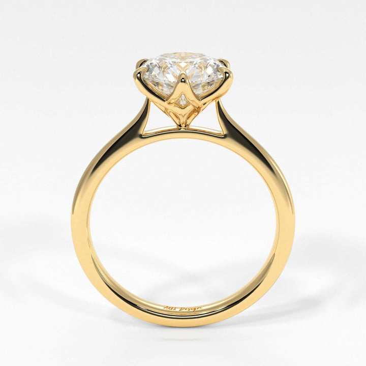 AGI Design Ruby Round Lab Created Diamond Engagement Ring