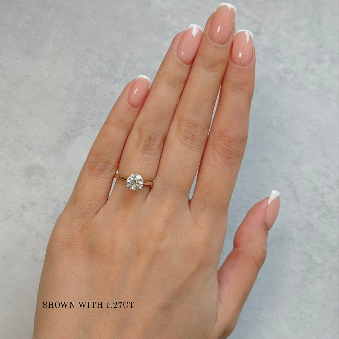 AGI Design Ruby Round Lab Created Diamond Engagement Ring