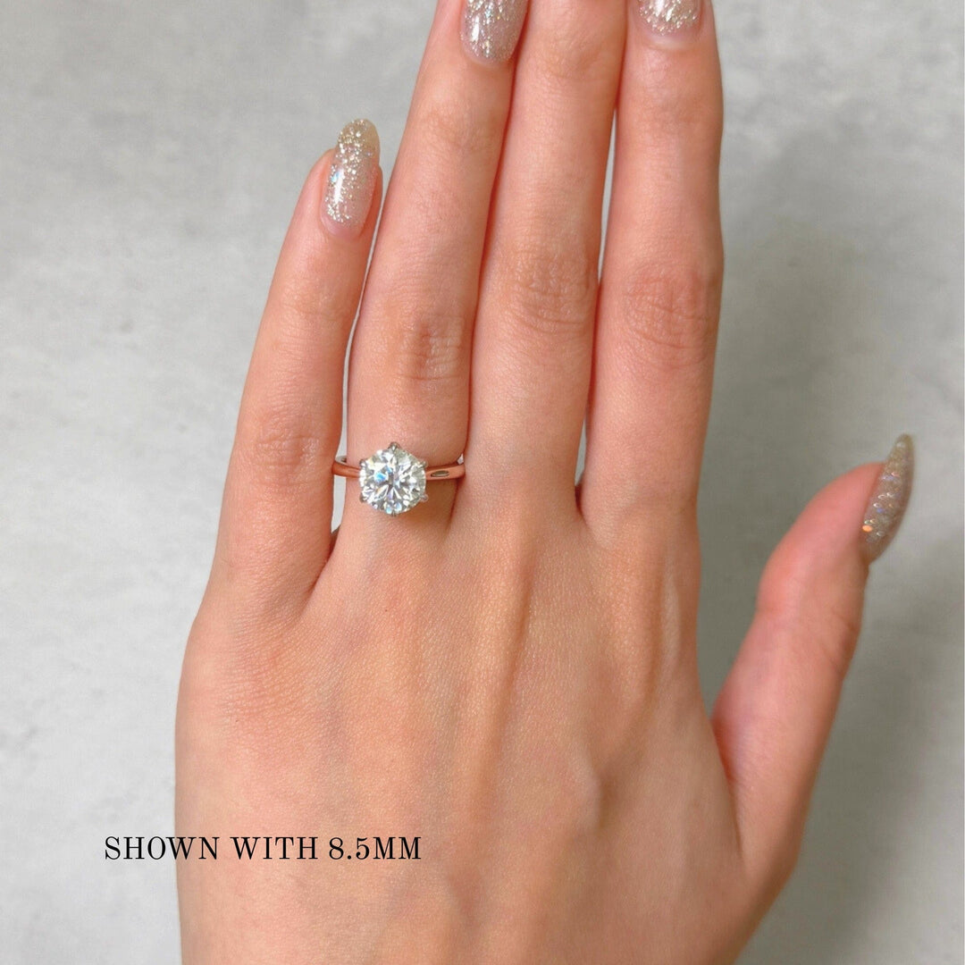 AGIDesignShop Ruby Round Moissanite  Tulip Engagement Ring