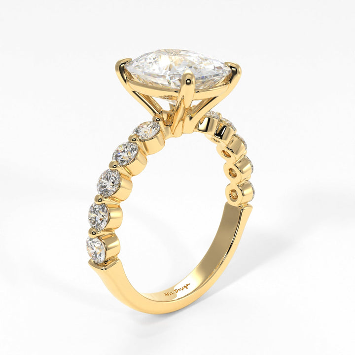 AGI Design Samantha Elongated Cushion Cut Lab Created Diamond Engagement Ring