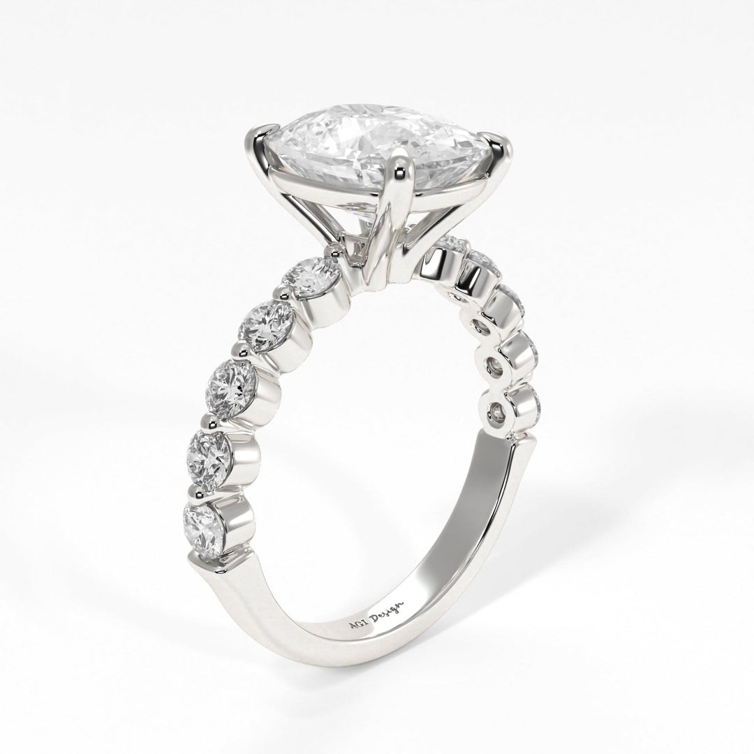 AGI Design Samantha Elongated Cushion Cut Lab Created Diamond Engagement Ring
