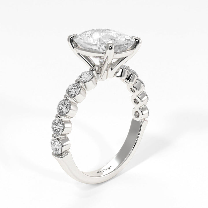 AGI Design Samantha Elongated Cushion Cut Lab Created Diamond Engagement Ring