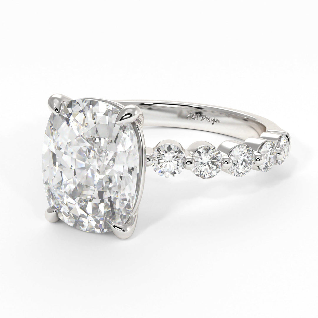 AGI Design Samantha Elongated Cushion Cut Lab Created Diamond Engagement Ring