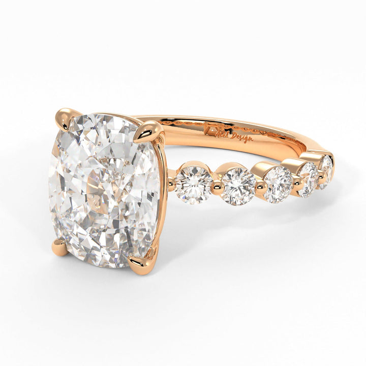 AGI Design Samantha Elongated Cushion Cut Lab Created Diamond Engagement Ring