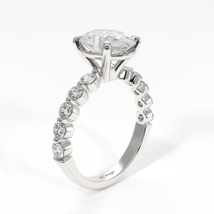 AGI Design Samantha Oval Lab Created Diamond Engagement Ring