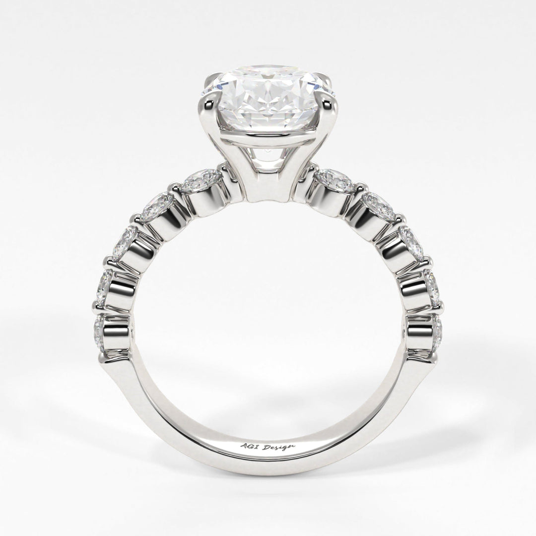 AGI Design Samantha Oval Lab Created Diamond Engagement Ring