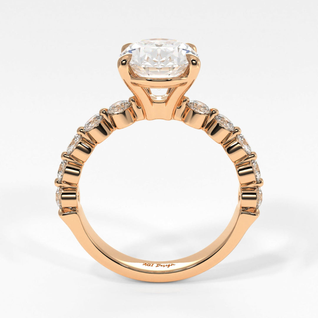 AGI Design Samantha Oval Lab Created Diamond Engagement Ring