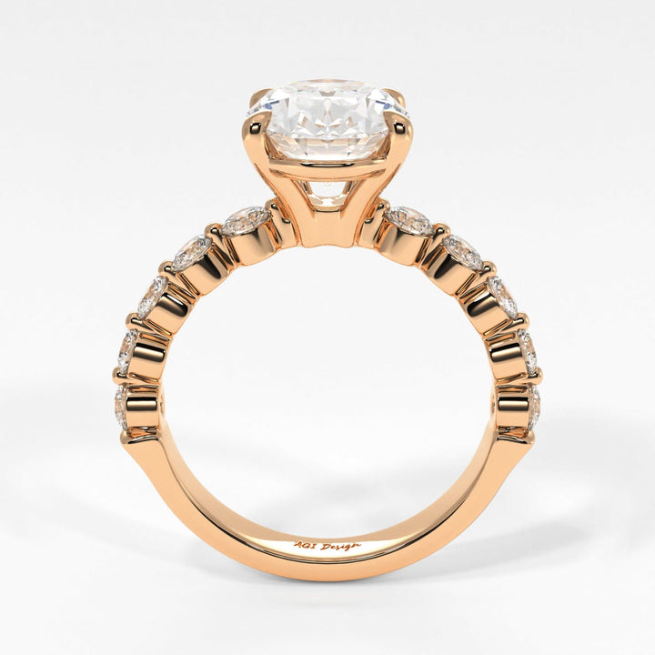 AGI Design Samantha Oval Lab Created Diamond Engagement Ring
