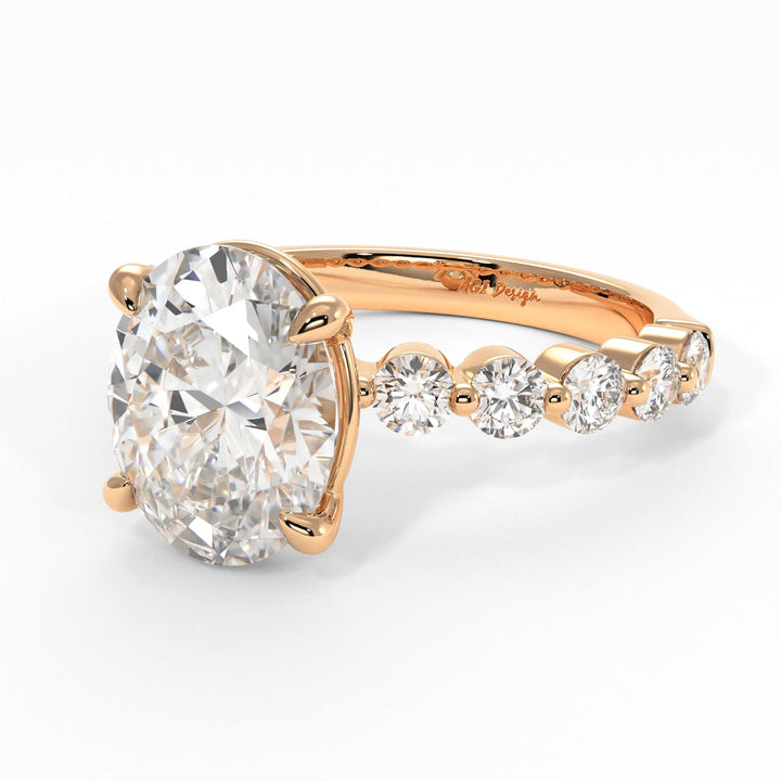 AGI Design Samantha Oval Lab Created Diamond Engagement Ring
