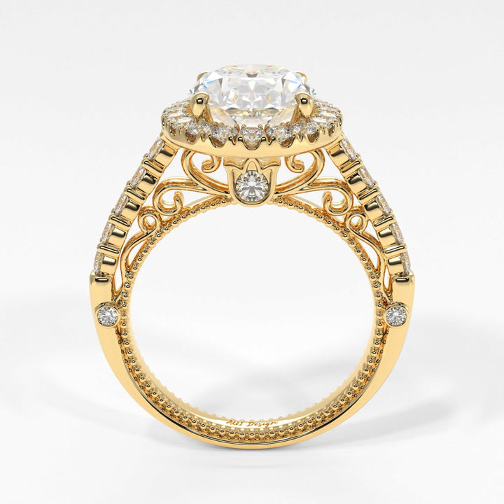 AGI Design Sandy Oval Lab Created Diamond Engagement Ring