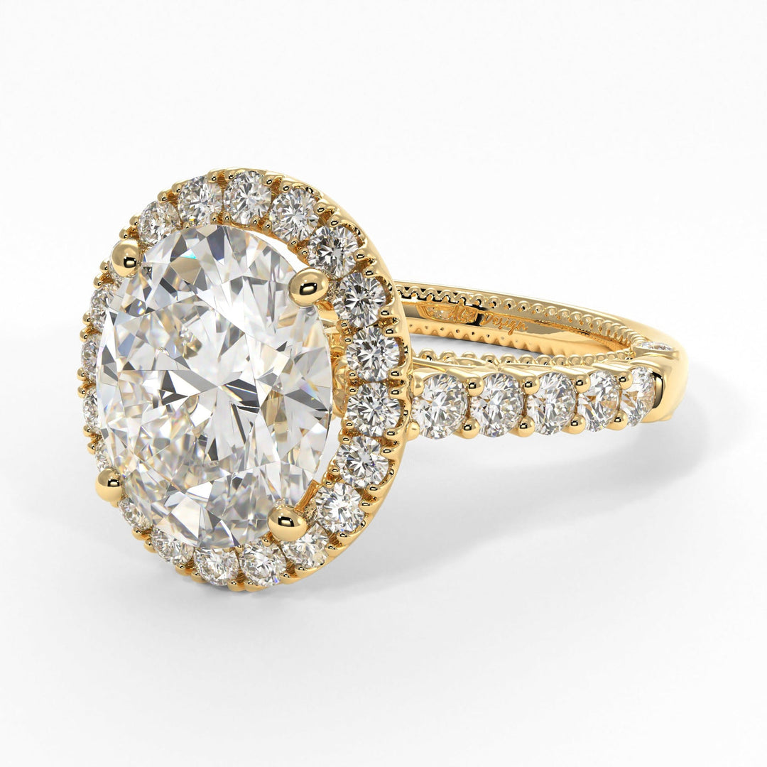 AGI Design Sandy Oval Lab Created Diamond Engagement Ring