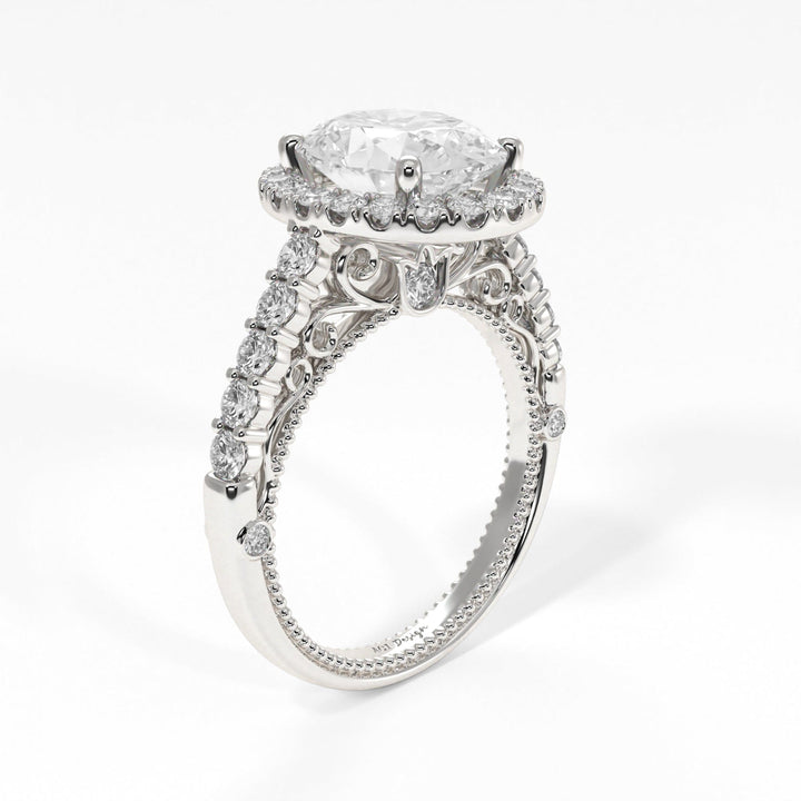 AGI Design Sandy Oval Lab Created Diamond Engagement Ring