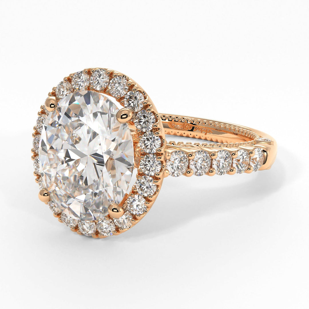 AGI Design Sandy Oval Lab Created Diamond Engagement Ring