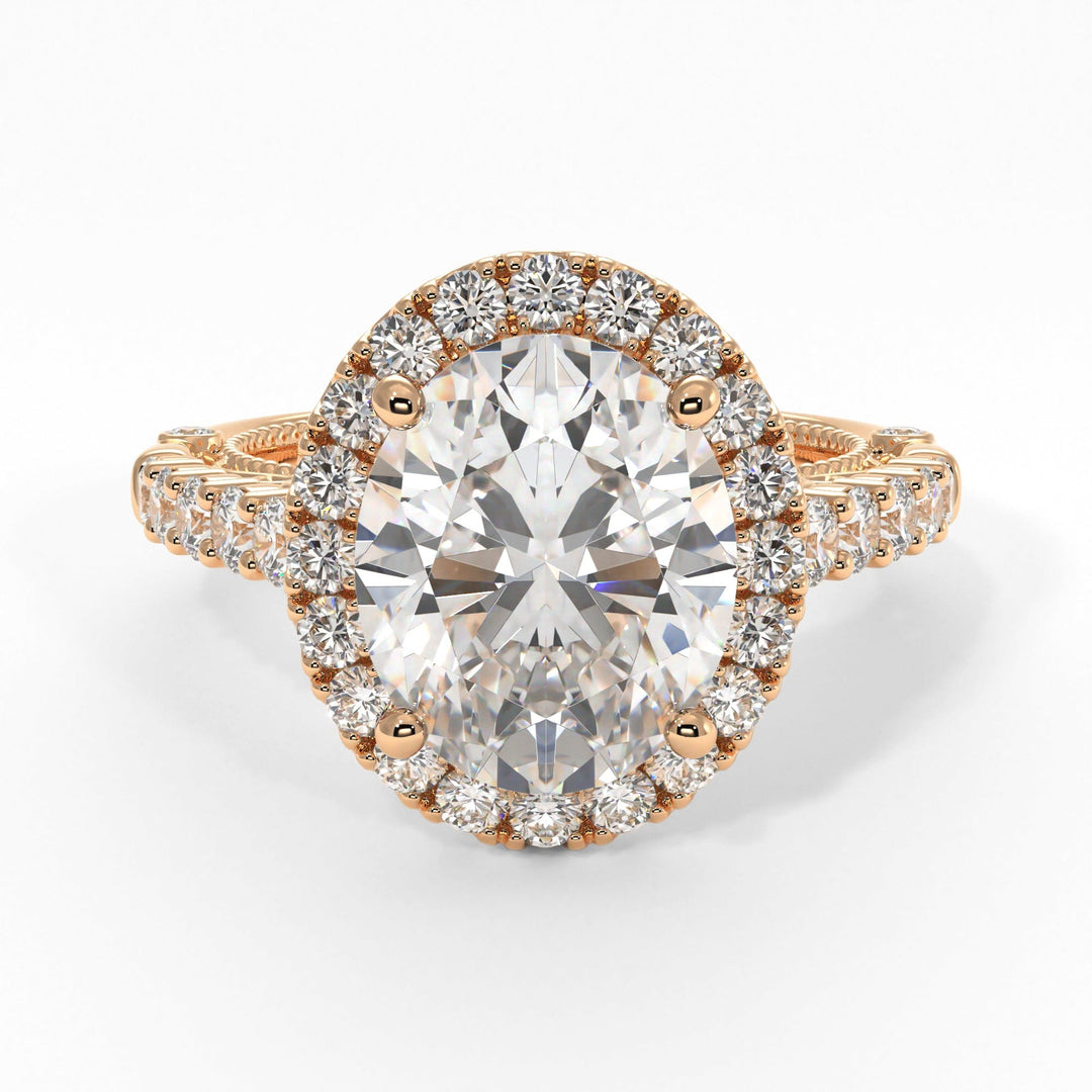 AGI Design Sandy Oval Lab Created Diamond Engagement Ring