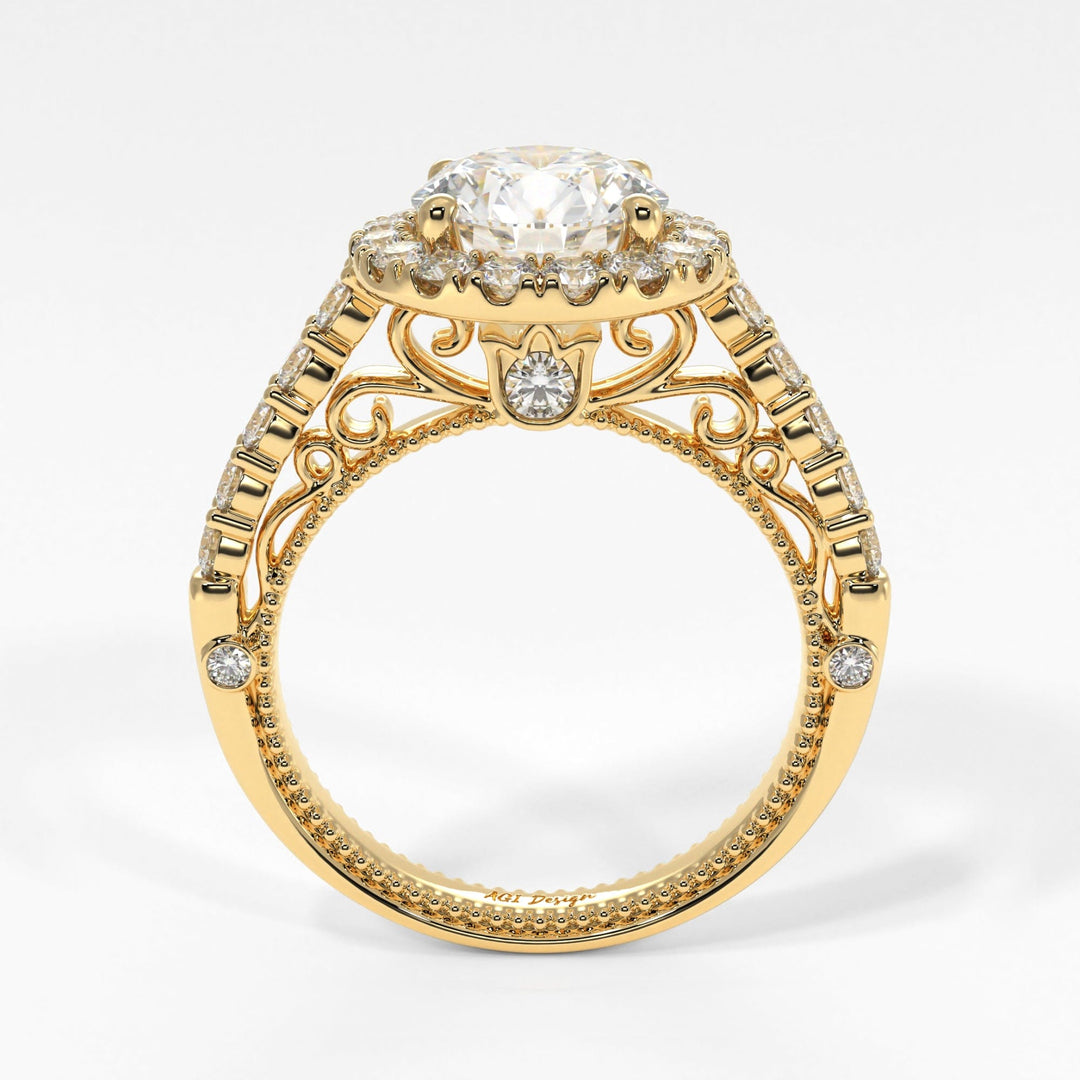AGI Design Sandy Round Lab Created Diamond Engagement Ring