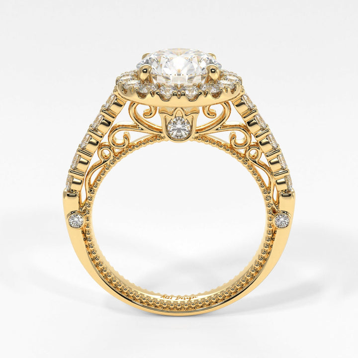 AGI Design Sandy Round Lab Created Diamond Engagement Ring