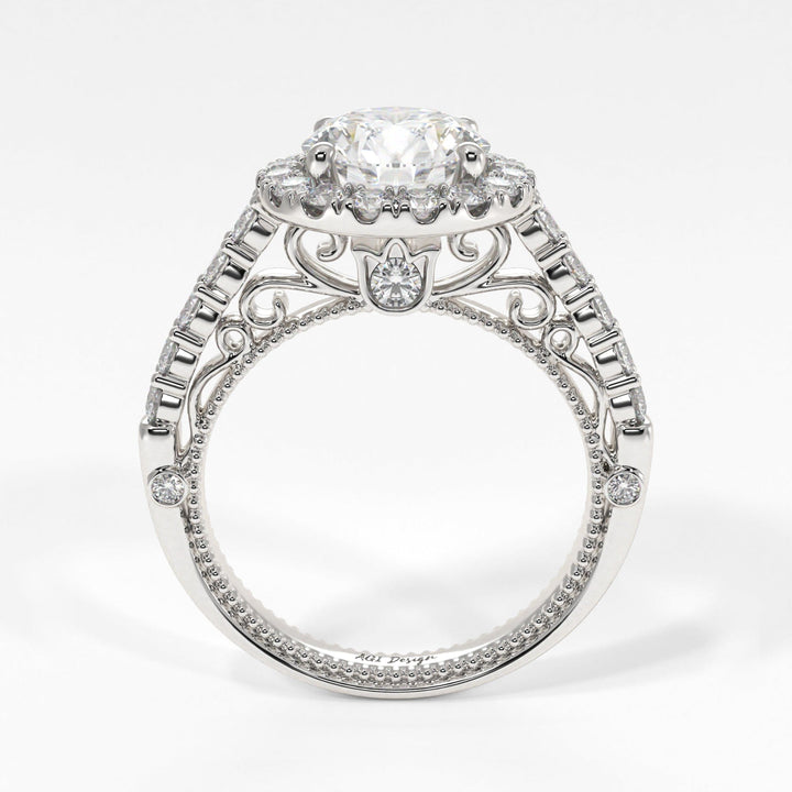 AGI Design Sandy Round Lab Created Diamond Engagement Ring