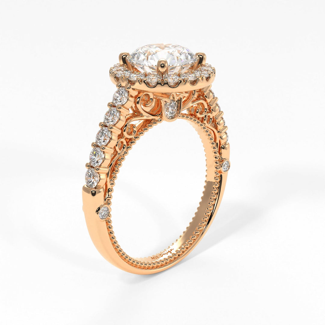 AGI Design Sandy Round Lab Created Diamond Engagement Ring