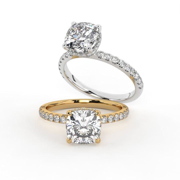 AGI Design Sarah Cushion Cut Lab Created Diamond Engagement Ring
