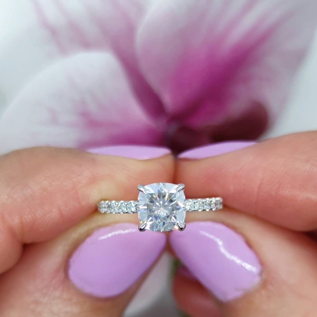 AGI Design Sarah Cushion Cut Lab Created Diamond Engagement Ring