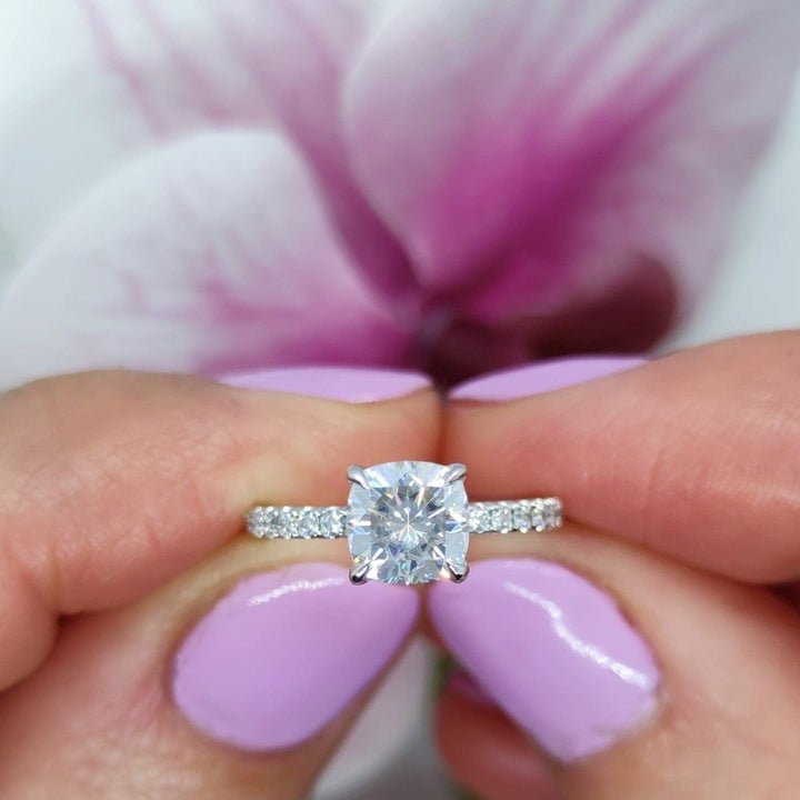 AGI Design Sarah Cushion Cut Lab Created Diamond Engagement Ring