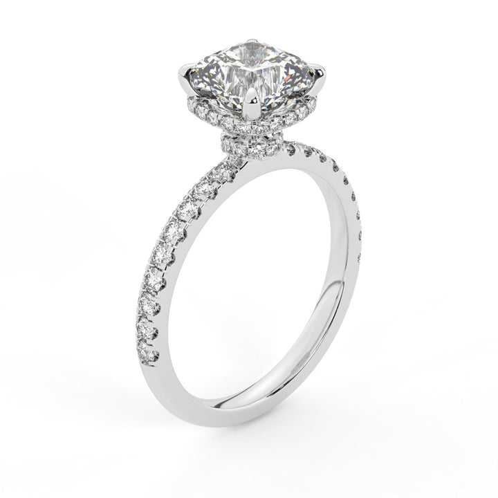 AGI Design Sarah Cushion Cut Lab Created Diamond Engagement Ring
