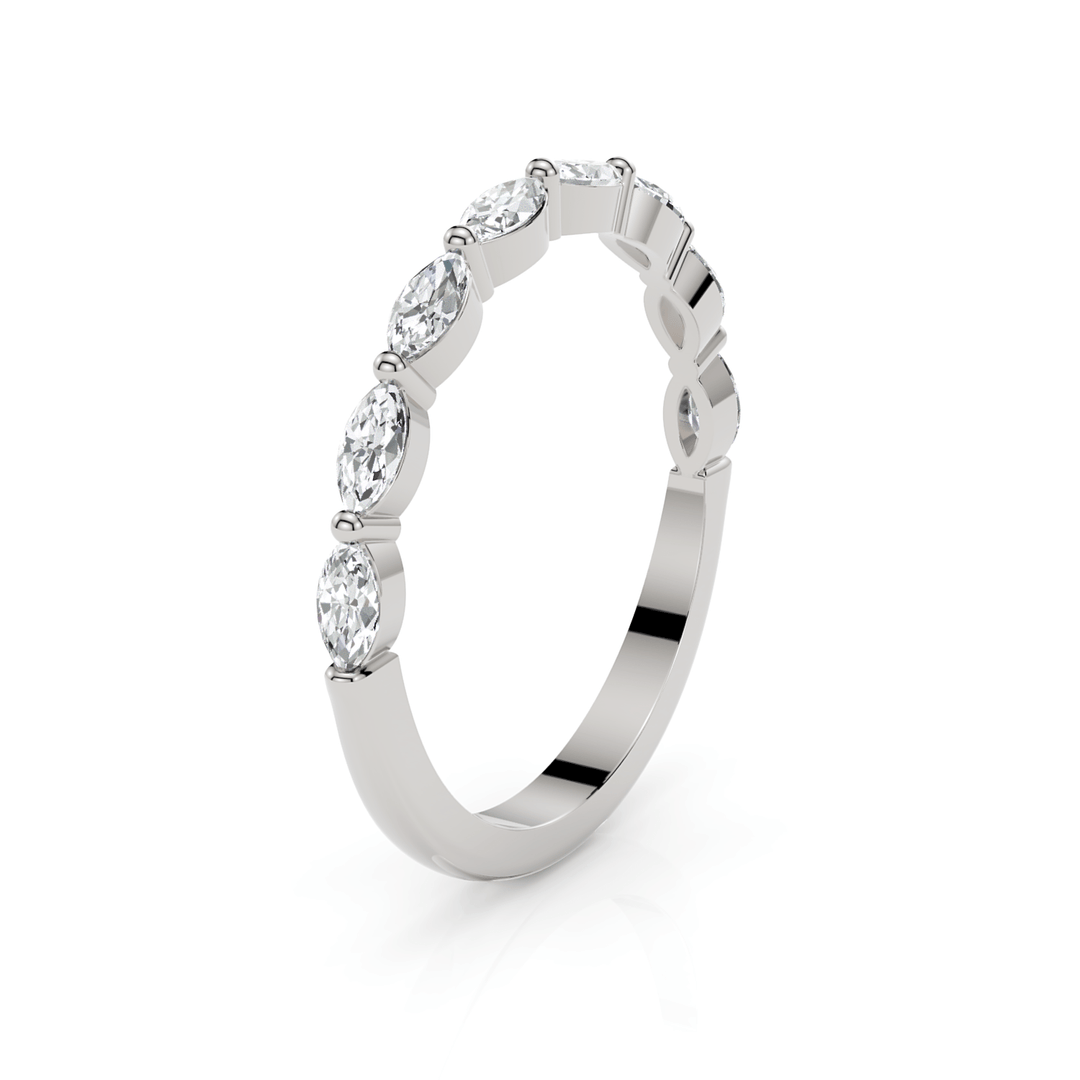 AGI Design Semi Eternity Martina Marquise Cut Lab-grown  Diamonds Wedding Band