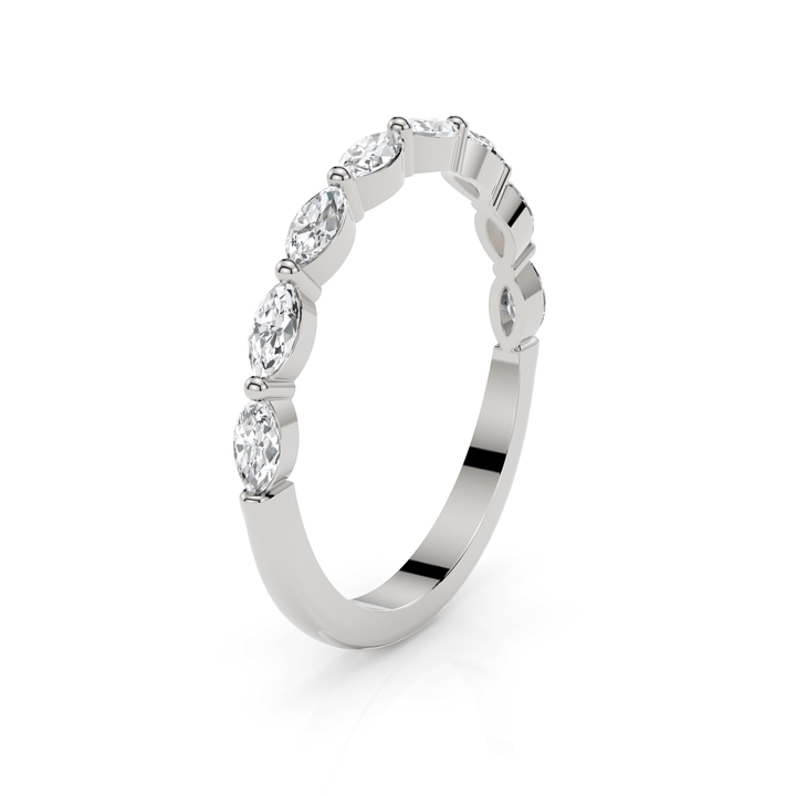 AGI Design Semi Eternity Martina Marquise Cut Lab-grown  Diamonds Wedding Band