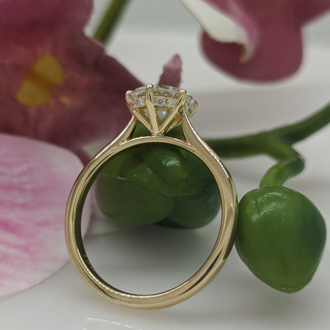 AGI Design Sera Round Lab Created Diamond Engagement Ring