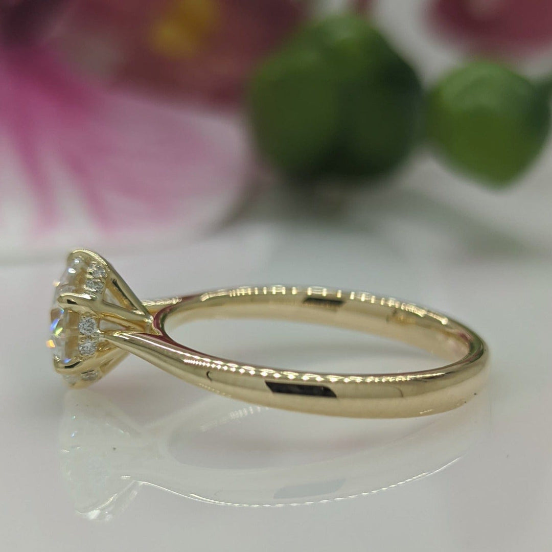 AGI Design Sera Round Lab Created Diamond Engagement Ring