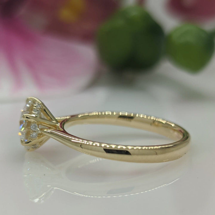 AGI Design Sera Round Lab Created Diamond Engagement Ring