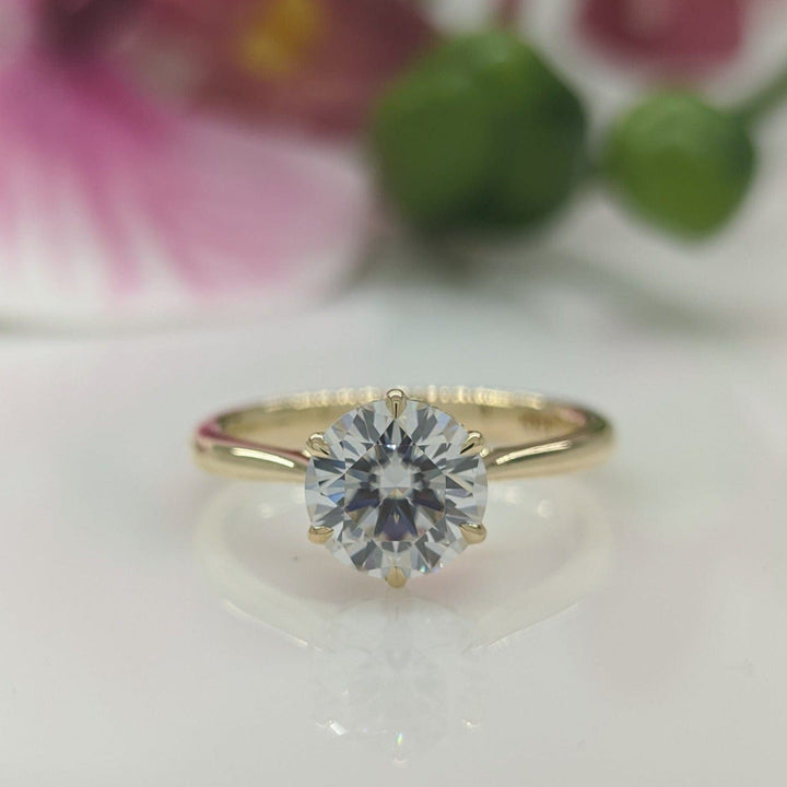 AGI Design Sera Round Lab Created Diamond Engagement Ring