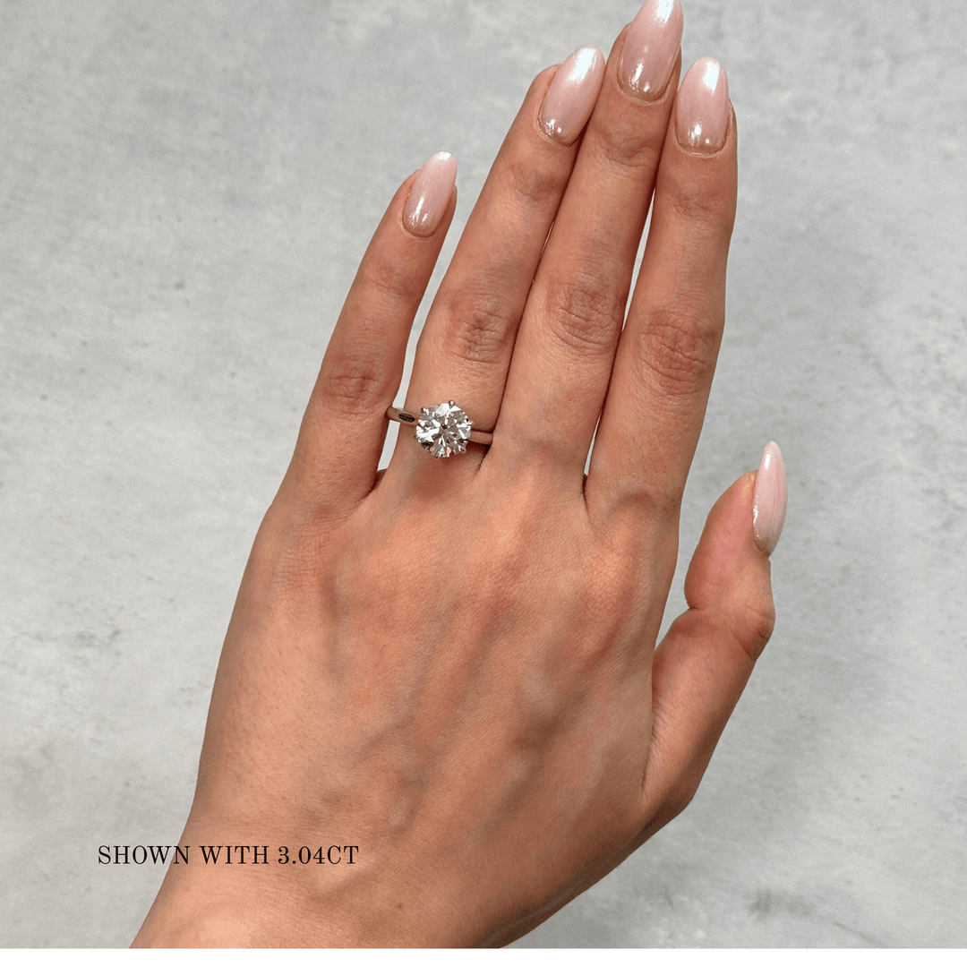 AGI Design Sera Round Lab Created Diamond Engagement Ring